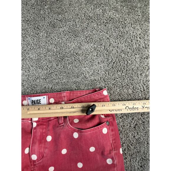 Paige Verdugo Ultra Skinny Jeans Womens 29 Red White Polka Dot Stretch Ladies - Picture 7 of 16